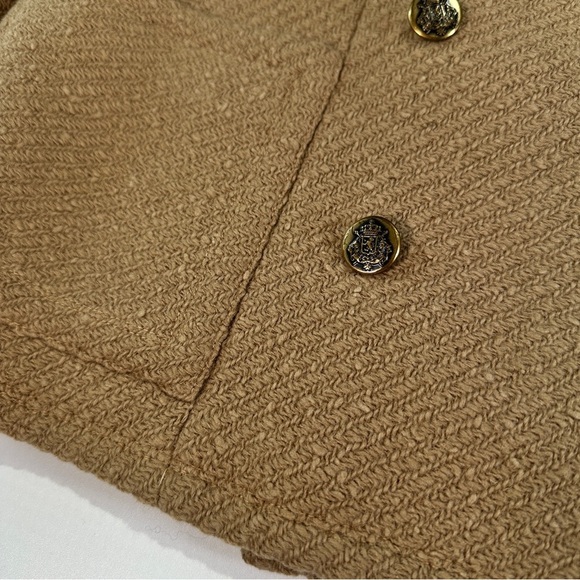 Bardley vintage wool blend peacoat tailored double breasted camel coat medium - Picture 5 of 15
